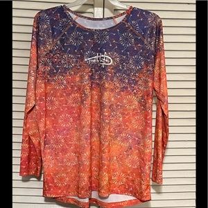 Reel Life long sleeve multi color fishing shirt XXL